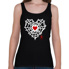 PRINTFASHION szívecske pókháló pókkal - Női atléta - Fekete női trikó