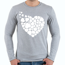 PRINTFASHION Szívek - Férfi hosszú ujjú póló - Sport szürke férfi póló