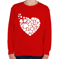 PRINTFASHION Szívek - Gyerek pulóver - Piros