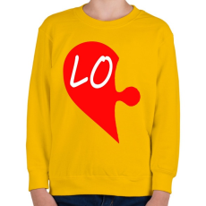 PRINTFASHION Szívem Love - Gyerek pulóver - Sárga