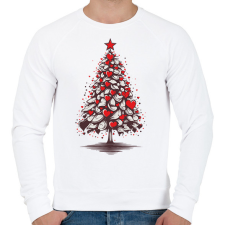 PRINTFASHION Szíves karácsonyfa - Férfi pulóver - Fehér férfi pulóver, kardigán