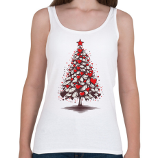 PRINTFASHION Szíves karácsonyfa - Női atléta - Fehér