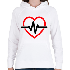 PRINTFASHION Szívgörbe - Női kapucnis pulóver - Fehér női pulóver, kardigán