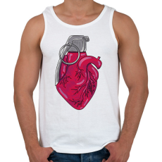 PRINTFASHION Szívgránát - Férfi atléta - Fehér