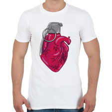 PRINTFASHION Szívgránát - Férfi póló - Fehér férfi póló