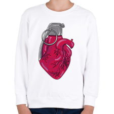 PRINTFASHION Szívgránát - Gyerek pulóver - Fehér gyerek pulóver, kardigán