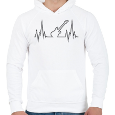 PRINTFASHION Szívritmus gitár - Férfi kapucnis pulóver - Fehér férfi pulóver, kardigán