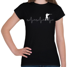 PRINTFASHION Szívritmus PUBG CSGO - Női póló - Fekete