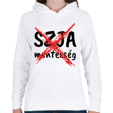 PRINTFASHION SZJA Mentesség vége - Női kapucnis pulóver - Fehér női pulóver, kardigán