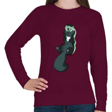 PRINTFASHION Szkunk kristályszívvel - Női pulóver - Bordó