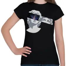 PRINTFASHION Szobor galaxis - Női póló - Fekete női póló