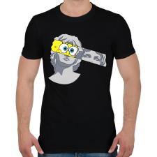 PRINTFASHION Szobor spongyabob - Férfi póló - Fekete férfi póló