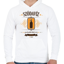 PRINTFASHION szodaviz-brown-orange - Férfi kapucnis pulóver - Fehér férfi pulóver, kardigán