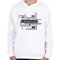 PRINTFASHION Szófelhős lánybúcsús póló - Gyerek kapucnis pulóver - Fehér