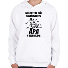 PRINTFASHION Szólítottak már sokféleképpen de Apa a kedvencem! póló - Gyerek kapucnis pulóver - Fehér gyerek pulóver, kardigán