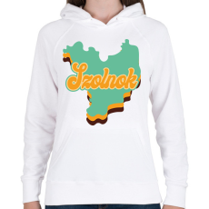 PRINTFASHION Szolnok - Női kapucnis pulóver - Fehér