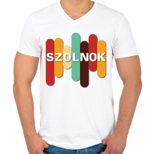 PRINTFASHION Szolnok - Színes - Férfi V-nyakú póló - Fehér férfi póló