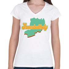 PRINTFASHION Szombathely - Női V-nyakú póló - Fehér női póló