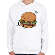 PRINTFASHION Szomorú hamburger - Gyerek kapucnis pulóver - Fehér gyerek pulóver, kardigán