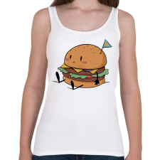 PRINTFASHION Szomorú hamburger - Női atléta - Fehér női trikó