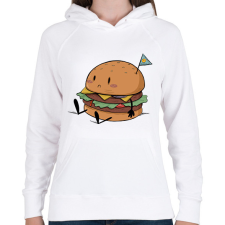 PRINTFASHION Szomorú hamburger - Női kapucnis pulóver - Fehér női pulóver, kardigán