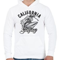 PRINTFASHION Szörf 02 - California Surfing - Férfi kapucnis pulóver - Fehér