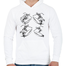 PRINTFASHION Szörf 03 - Férfi kapucnis pulóver - Fehér férfi pulóver, kardigán
