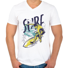 PRINTFASHION Szörf - summer sport surf - Férfi V-nyakú póló - Fehér férfi póló