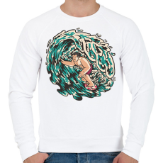 PRINTFASHION Szörfös - Férfi pulóver - Fehér