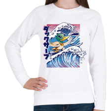 PRINTFASHION Szörfös kacsa - Női pulóver - Fehér női pulóver, kardigán