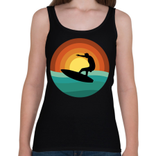 PRINTFASHION Szörfös - Női atléta - Fekete női trikó