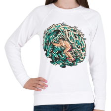 PRINTFASHION Szörfös - Női pulóver - Fehér női pulóver, kardigán