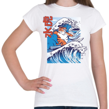 PRINTFASHION Szörfös tigris - Női póló - Fehér női póló