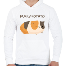 PRINTFASHION Szőrös krumpli - Férfi kapucnis pulóver - Fehér