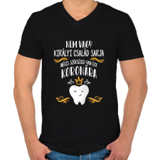 PRINTFASHION Szükséged van egy koronára - Férfi V-nyakú póló - Fekete férfi póló