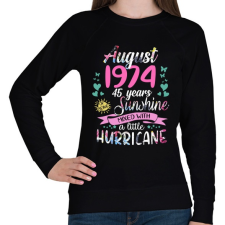 PRINTFASHION Születésnap 1974 Augusztus - Napfény egy kis hurrikánnal! - Női pulóver - Fekete női pulóver, kardigán