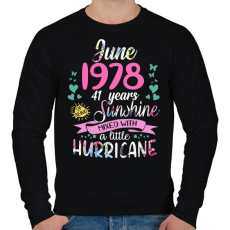 PRINTFASHION Születésnap 1978 Június - Napfény egy kis hurrikánnal! - Férfi pulóver - Fekete