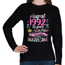PRINTFASHION Születésnap 1992 Augusztus - Napfény egy kis hurrikánnal! - Női pulóver - Fekete női pulóver, kardigán