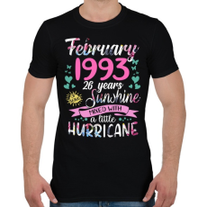 PRINTFASHION Születésnap 1993 Február - Napfény egy kis hurrikánnal! - Férfi póló - Fekete