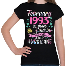 PRINTFASHION Születésnap 1993 Február - Napfény egy kis hurrikánnal! - Női póló - Fekete