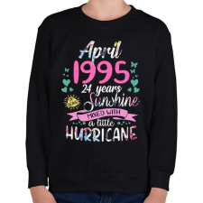 PRINTFASHION Születésnap 1995 Április - Napfény egy kis hurrikánnal! - Gyerek pulóver - Fekete gyerek pulóver, kardigán