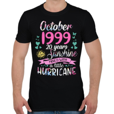 PRINTFASHION Születésnap 1999 Október - Napfény egy kis hurrikánnal! - Férfi póló - Fekete
