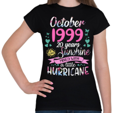 PRINTFASHION Születésnap 1999 Október - Napfény egy kis hurrikánnal! - Női póló - Fekete női póló