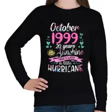 PRINTFASHION Születésnap 1999 Október - Napfény egy kis hurrikánnal! - Női pulóver - Fekete női pulóver, kardigán