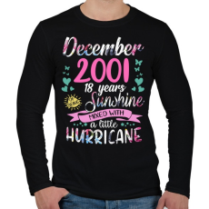 PRINTFASHION Születésnap 2001 December - Napfény egy kis hurrikánnal! - Férfi hosszú ujjú póló - Fekete