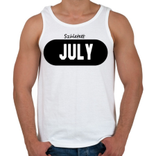 PRINTFASHION Születésnap Július - Férfi atléta - Fehér atléta, trikó