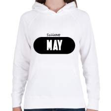 PRINTFASHION Születésnap május - Női kapucnis pulóver - Fehér női pulóver, kardigán
