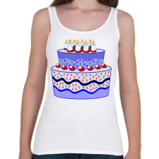 PRINTFASHION Születésnapi torta - Női atléta - Fehér női trikó