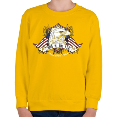 PRINTFASHION Született az USA-ban - Gyerek pulóver - Sárga