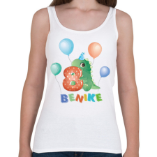 PRINTFASHION Szülinap dínóval - Névvel, számmal - Női atléta - Fehér női trikó